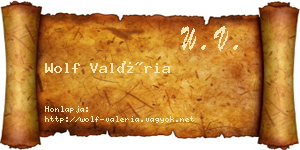 Wolf Valéria névjegykártya
